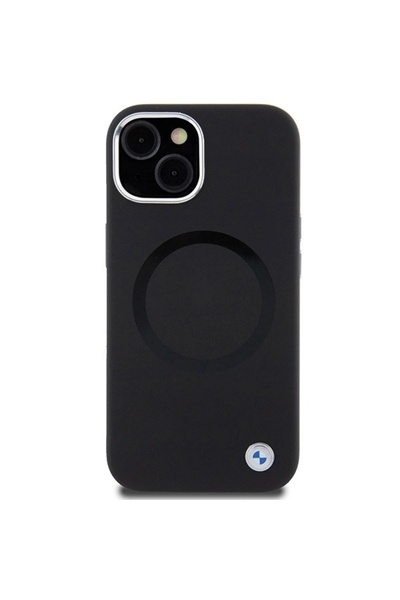BMW Carcasă Signature MagSafe din silicon pentru iPhone 15 - Neagră