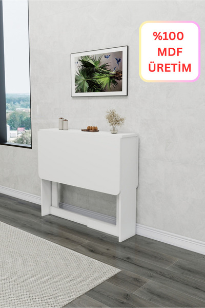 Kydonia Home 115x90 cm 6 Kişilik MDF Pratik Katlanır Açılır Kapanır Dikdörtge...