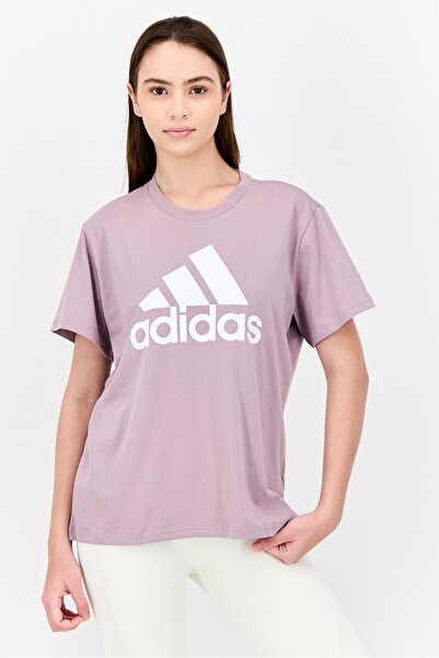 adidas Women Regular Fit Short Sleeves Training T-Shirt, Light Purple