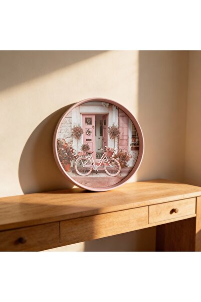 SweetHomes`s Dekoratif Yuvarlak Metal Tepsi – Vintage & Pastel Tasarımlı
