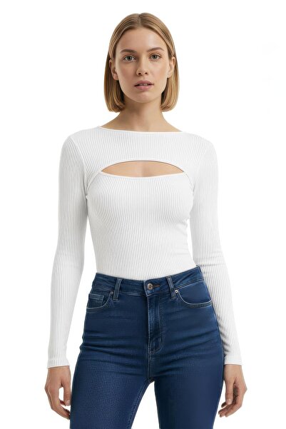 NERTH STYLE Low-Cut Combed Cotton Blouse T-Shirt