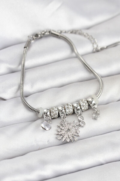 Skygo Polar Star Model Charmed Silver Color Women's Bracelet - Tj-Bb8214