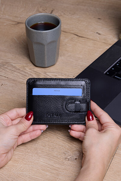 Lysande Genuine Leather Minimalist Wallet Slim Design Card Holder Black