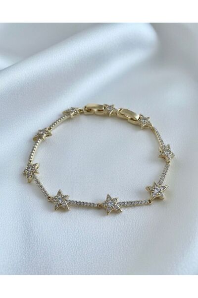 Sernura Aksesuar Gold Stone Star Bracelet