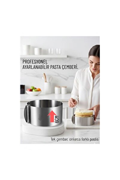 Skygo Adjustable Pastry Circle Stainless Steel Cake Mold 16-30 cm - Pastry Mold