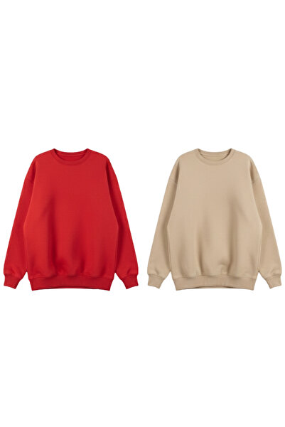 KOZİA OUTDOORS Unisex Μονόχρωμο Φούτερ με λαιμόκοψη ποδηλάτου, Βασικό, Άνετο,...