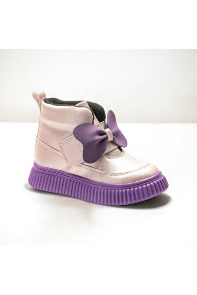 PATİK BEBE Girls' Comfortable and Wide-Footed Style Baby Boots with a Bow, In...