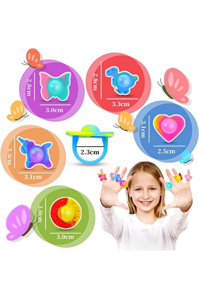 Paporich ٥٠ قطعة من لعبة فقاعات الأصابع من بابوريتش، خاتم سيليكون على شكل دين...