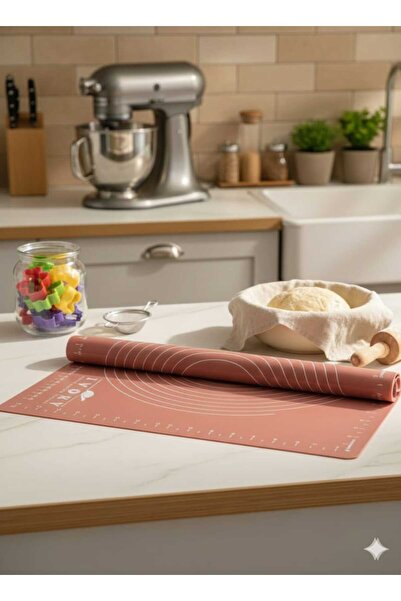 Okumuş Home IVORY Silikon Hamur Açma Matı 40x50 cm Pembe