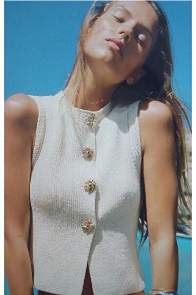 winter club Swc Women's Knitwear Button Detailed Vest