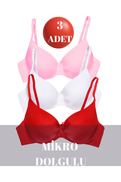 CHARM Tılsım Lingerie 3-Piece Women's Strappy Micro Fabric Bra