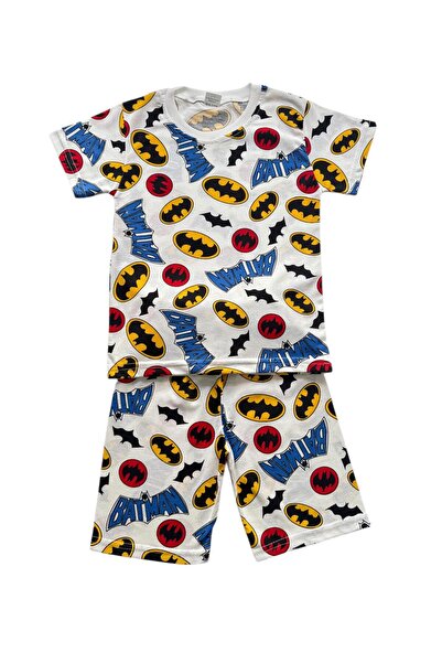 Kidora Kids Boy's Cotton Fabric White Color Patterned Short Sleeve Shorts Sum...