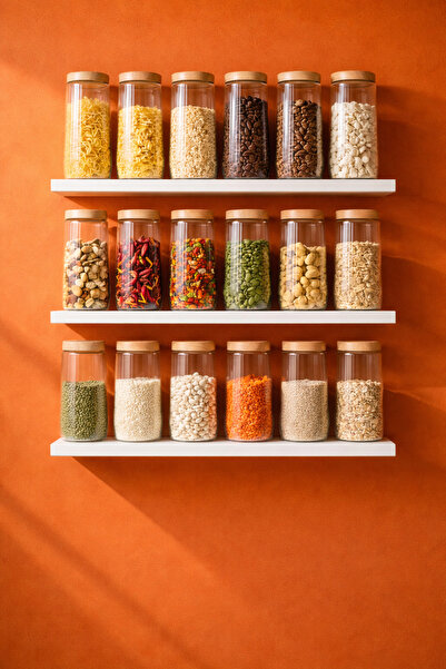 Mim Life Glass Jar 12 Pieces 1500 ml Glass Food Container