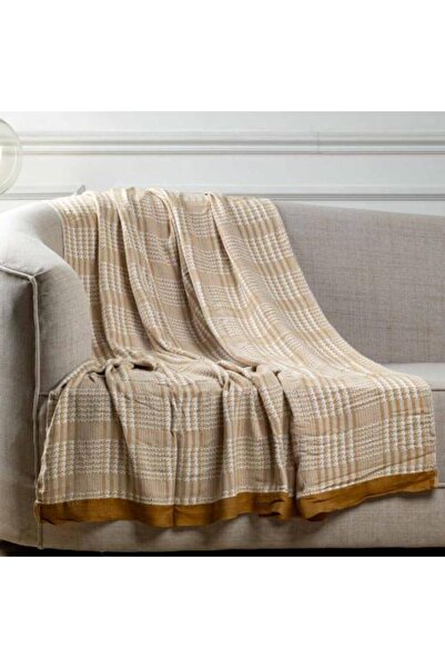 Alhabib bedding Lightweight bamboo shawl blanket, beige, 200 x 150 cm