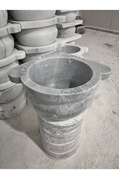 Lotos Mermegöşe kurnası gri ,mermer kurna ,hamam kurnası,evinize şık görünüm