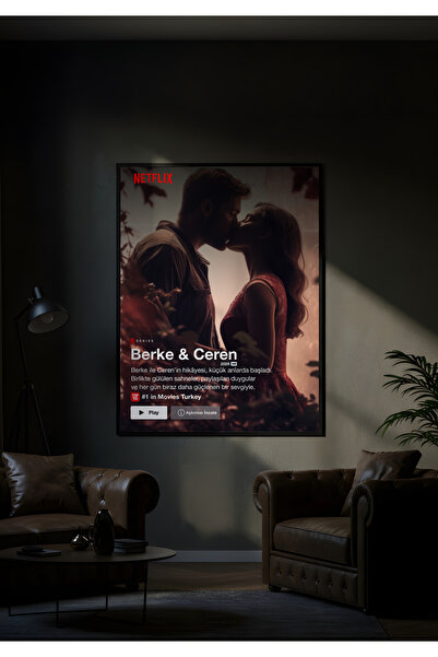 Otoplu Kişiye Özel Loveflix Tablo Resmi Özelleştirilmiş | Çerçevesizdir! A3 B...