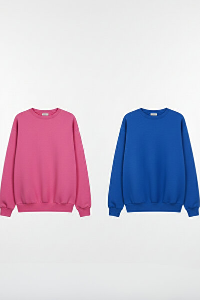 KOZİA OUTDOORS سويت شيرت للجنسين ذو لون سادة وياقة دائرية وتصميم أساسي مريح ق...