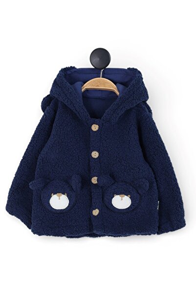 VOY KİDS Baby Boy 1-2-3 Years Old, Teddy Bear Embroidered, Buttoned, Lamb Car...