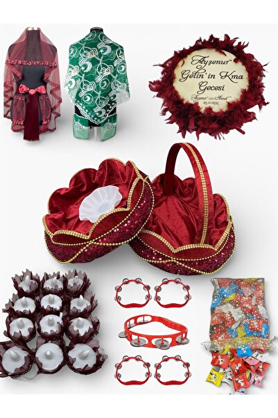 COOL NİGHT 134 PARÇA KINA GECESİ SETİ EKSİKSİZ SET-GELİN DUVAĞI,DAMAT ÖRTÜSÜ,...