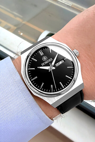 Homies Steel Case Original Black Genuine Leather Band Gift Men Wristwatch 5 A...