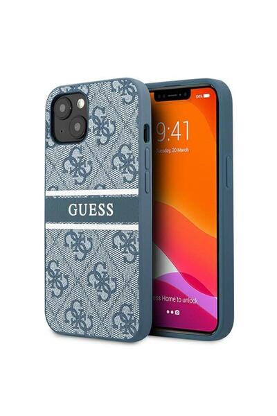 Guess iPhone 13 Mini Case, 4G Stripe Blue Luxury