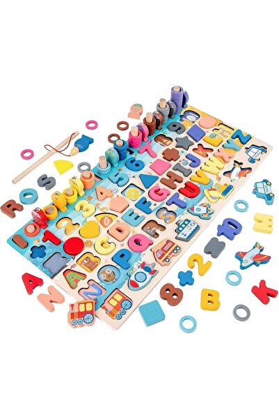 Aputue أحجية الأرقام المغناطيسية الخشبية