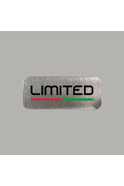 CRF Limited Yazılı Kırmızı Yeşil Metal Etiket 3x7 cm Arkası Yapışkanlı