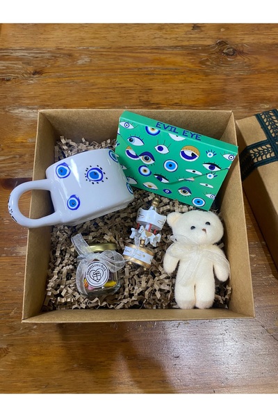 Sweet Nazar boncuklu kupa ,sevgiliye hediye ,arkadaşa hediye kutusu,özel günl...