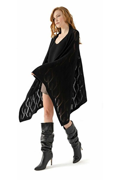 Cebe Thick Lace-Like Knit Knitwear Shoulder Shawl – Stylish and Comfortable W...