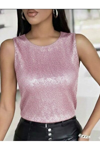 By Kul Design Kadın Bisiklet Yaka Payet Bluz