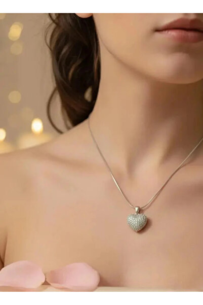 Dorvina 316L Steel Necklace Tarnish Free Antiallergic Silver Color Zircon Sto...