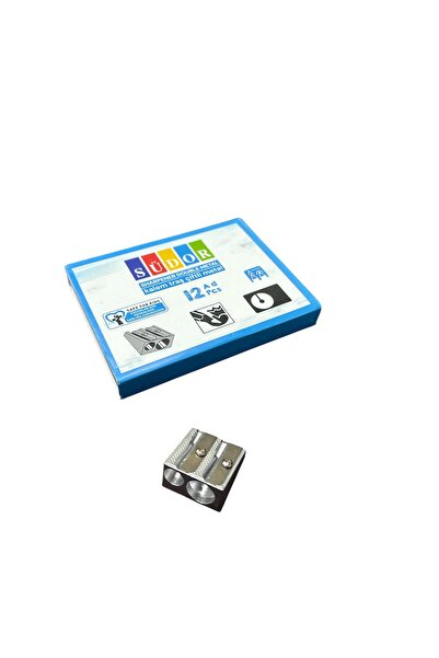 Südor Double Hole Metal Pencil Sharpener - 12 Pieces (1 Box) (Suitable for Re...
