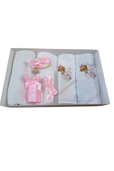 OBSIDION Set trusou botez brodat 7 piese SPECIAL - roz inger