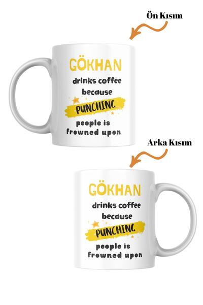 freyja design Ofis İçin Kişiselleştirilebilir İsimli Hediye Porselen Kupa