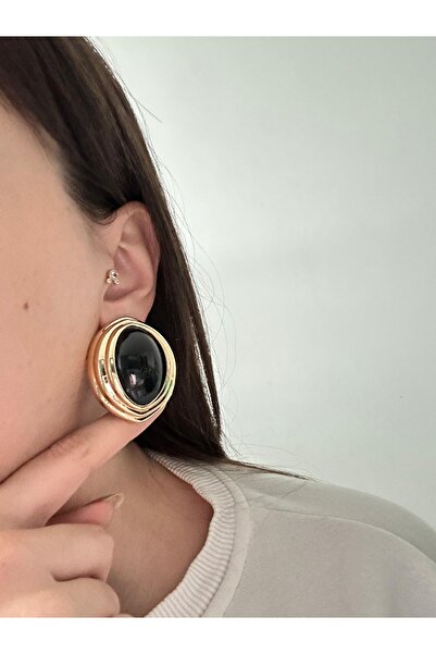 Charmist Steel Olip Black Earrings