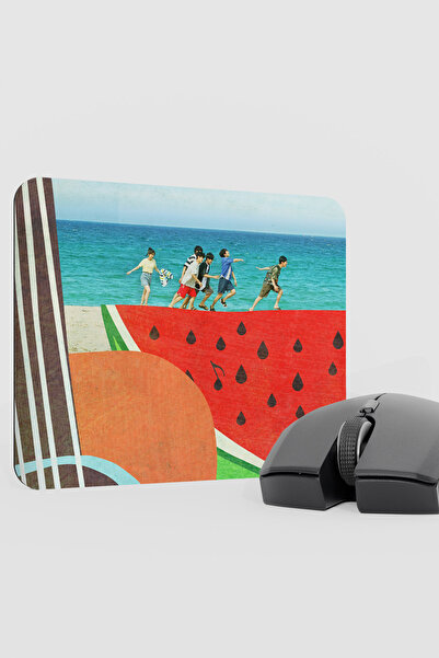 mousepad bastir لوحة ماوس مطاطية مضادة للانزلاق بتصميم البطيخ المتلألئ - من س...