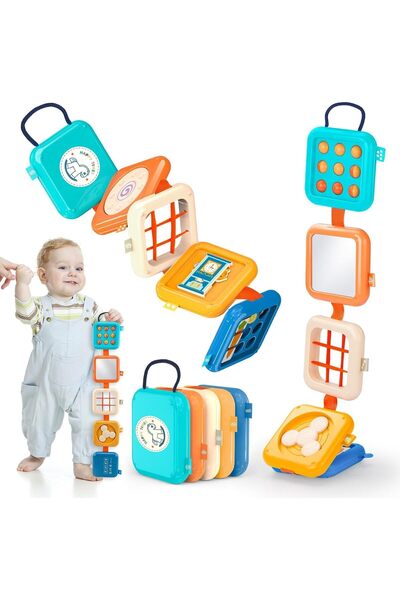 XICEN لعبة مقعد السيارة مونتيسوري 7 في 1 للأطفال الرضع