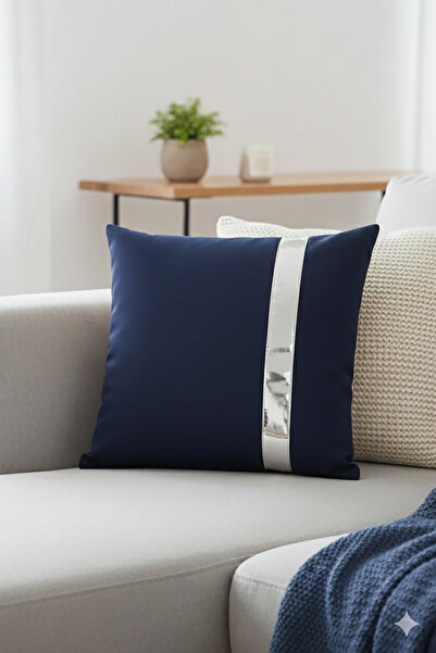 Nisahometeks Mirror Leather Stain-Resistant Throw Pillow and Cushion Cover