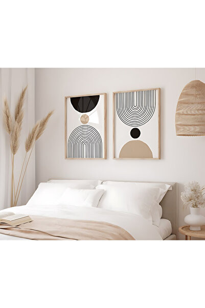 VOBA STORE VOBA 2 parça bohem çerçeve görünümlü mdf tablo -yeniikiili