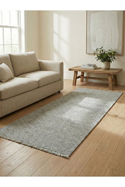 Bahariye Halı Bahariye Alize Düz Desenli Gri Oturma odası, Salon, Mutfak, Kor...