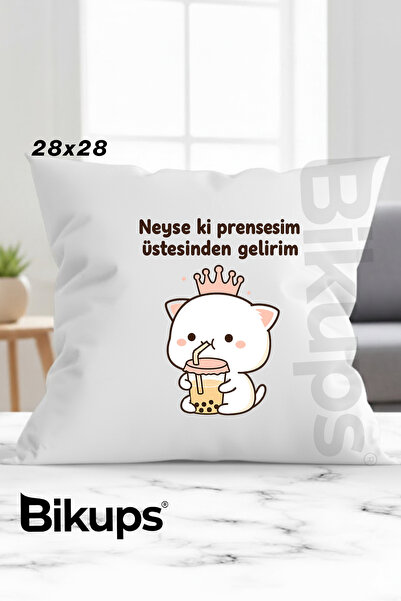 bikups neyse ki prensesim üstesinden gelirim yastık 28x28