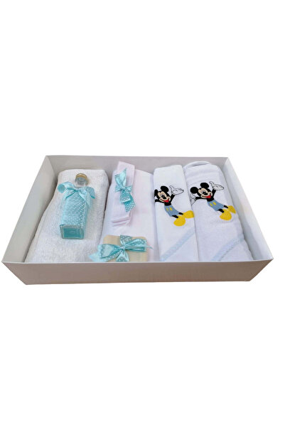 OBSIDION 7-piece embroidered baptism set SPECIAL - turquoise Mickey