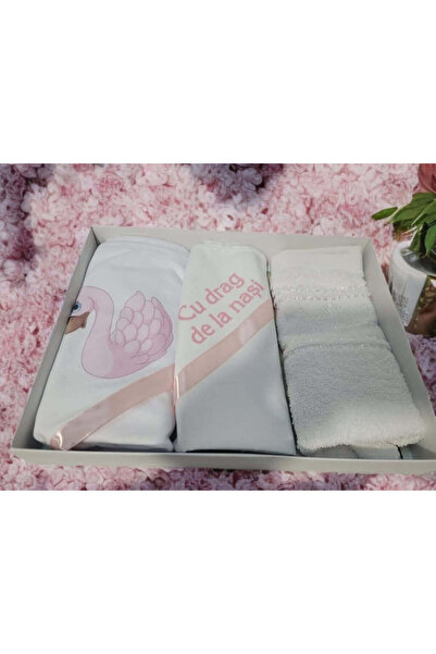 OBSIDION Set trusou botez BASIC - roz baby lebada