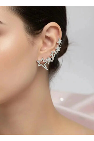 Dorvina Earcuff Cartilage Earring Brass Zircon Stone Silver Color Star Model ...