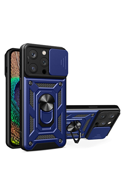 OEM Hybrid Armor CamShield Case for iPhone 15 Pro Blue