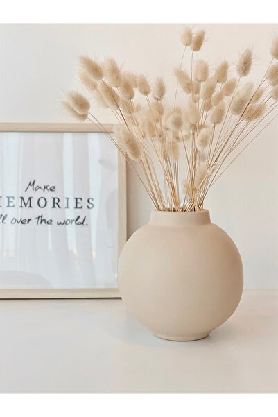 Hestia Home Küre Seramik Vazo Bej