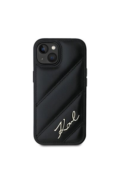 Karl Lagerfeld Quilted Case for iPhone 13/14/15, Black