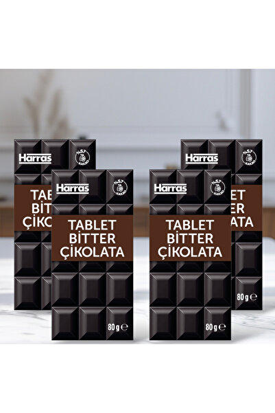 Harras Bitter Tablet Çikolata 80 g x 4 Adet