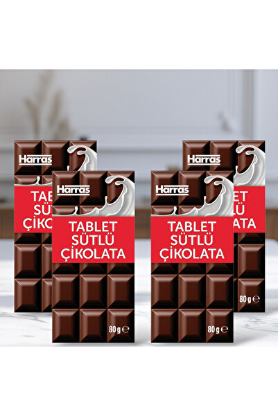 Harras Sütlü Tablet Çikolata 80 g x 4 Adet