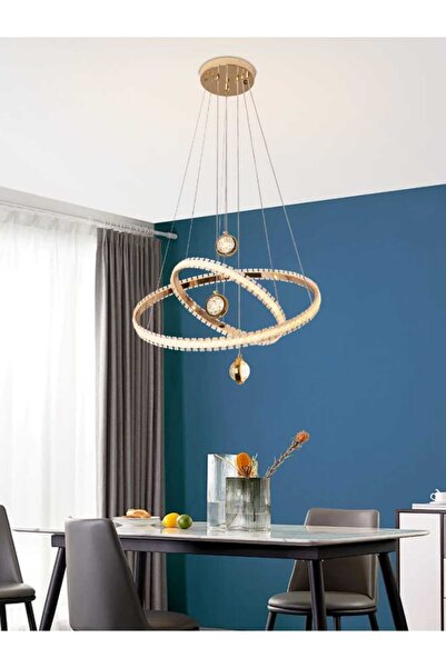 best power Modern 2-Round LED Acrylic Chandelier 7101 – 3 Lighting Modes, 80W...